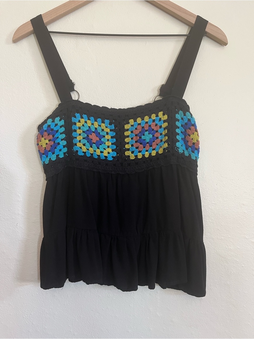SO Black Crocheted Tank